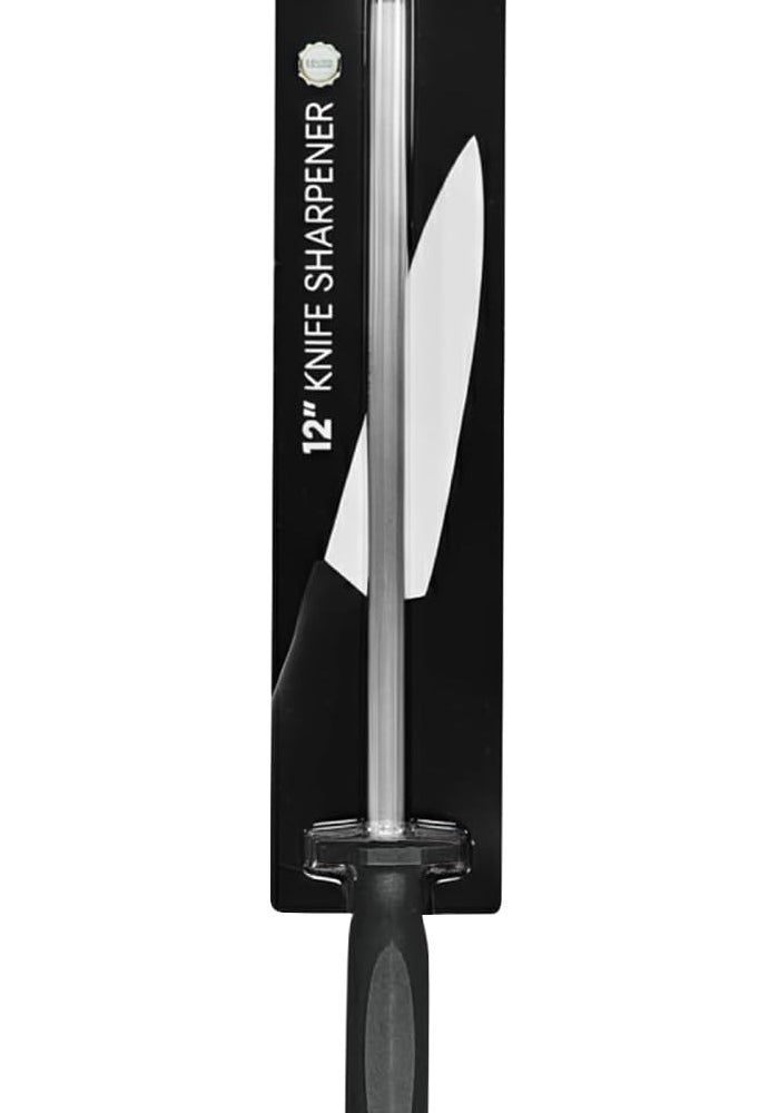 Kitchen Master 12 Inch Stainless Steel Sharpening Steel (Black) | Professional Honing Rod, KMK059 - Image 3